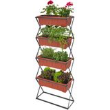 Tectake -  Verticaal Plantenrek met 4 Bakken  - 403445