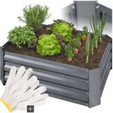 tectake® Hochbeet, aus verzinktem Stahl, mit offenem Boden, Füllmenge 140 l, 80 x 60 x 30 cm