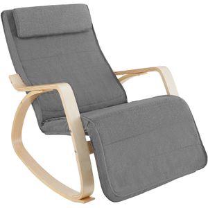 Tectake -  Schommelstoel Onda Fauteuil - Verstelbare Voetensteun - Lichtgrijs - 403529