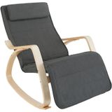 Tectake -  Schommelstoel Onda Fauteuil - Verstelbare Voetensteun - Donkergrijs  - 403530