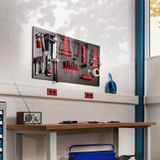 tectake® Werkzeuglochwand, dreiteilig, aus Stahl, einfache Montage, 120 x 3 x 60 cm
