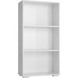 tectake® - Boekenkast houten boekenrek staande plank kantoorplank plank 3 vakken 60x30x115 cm - wit