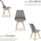tectake® Set Esszimmerstuhl, gepolsterte Sitzfläche, massive Holzbeine, 49 x 56 x 82,5 cm