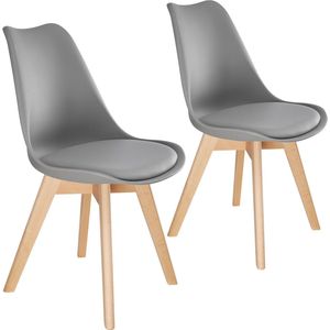 tectake® - 2 eetkamerstoelen Friederike - grijs - 403812