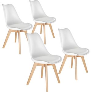 tectake® - 4 eetkamerstoelen Friederike - wit - 403813