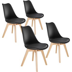 4 eetkamerstoelen Friederike - zwart