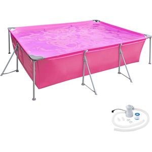 Tectake® – Zwembad - Swimming Pool Rechthoekig 300 X 207 X 70 cm Pink - 403822