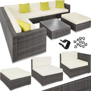 tectake Wicker loungeset Marbella - grijs - 403838 - grijs 403838