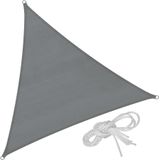 Driehoekig zonneluifel van polyethyleen, grijs - 360 x 360 x 360 cm