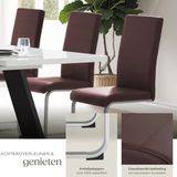 Swingstoelen, kunstleer - bruin, Set van 6