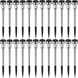 tectake® 24-er Set LED-Solarlampen, bunt, mit Erdspieß, 4,7 x 37 cm