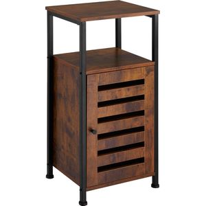 tectake Bijzetkast Durham 38,5x31,5x81cm - Industrieel hout donker, rustiek - 404223 - bruin Vervaardigd hout 404223