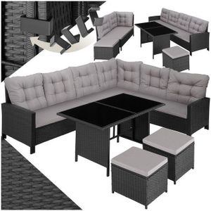 tectake Loungeset Rattan Lounge, (Set., 6-tlg), Stabiles Gestell aus robustem Stahl