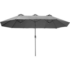 tectake - Dubbele parasol Silia - terrasparasol zonwering - grijs - 404256