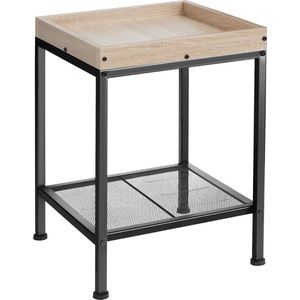 tectake Bijzettafel Rochester 41,5x41x56cm - Industrieel licht hout, eiken Sonoma - 404266 - bruin Vervaardigd hout 404266