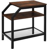 tectake® Beistelltisch, Industrial Style, mit 2 Ablagen und Gitterablage, 36,5 x 58,5 x 59,5 cm