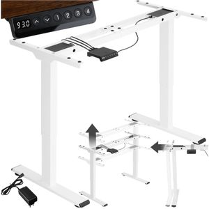 Elektrisch tafelonderstel Melville in hoogte verstelbaar 110-168x60x70-119cm - wit