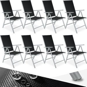 KESSER® Set van 2 tuinstoelen, hoge rugleuning, aluminium klapstoel, 7