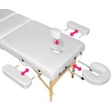 tectake® - Massagetafel portable/draagbaar - matras 7,5 cm - incl. draagtas - wit - 404374