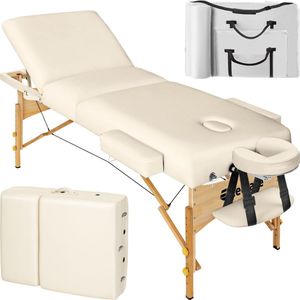 tectake® - Massagetafel 3 zones - matras 7,5 cm - incl. draagtas - portable/draagbaar - beige - 404375