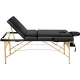 tectake® - Massagetafel behandeltafel - portable/draagbaar - matras 7,5 cm - incl. draagtas - zwart - 404376