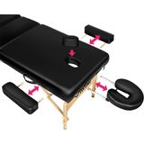 tectake® - Massagetafel behandeltafel - portable/draagbaar - matras 7,5 cm - incl. draagtas - zwart - 404376
