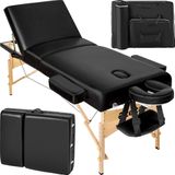 tectake® - Massagetafel behandeltafel - portable/draagbaar - matras 7,5 cm - incl. draagtas - zwart - 404376