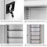 tectake® - Archiefkast met 5 vakken - 180x80x40cm - grijs - 404377