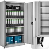 tectake® - Archiefkast met 5 vakken - 180x80x40cm - grijs - 404377