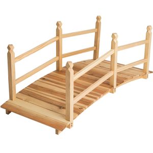 Tuinbrug van hout 137cm lang - bruin