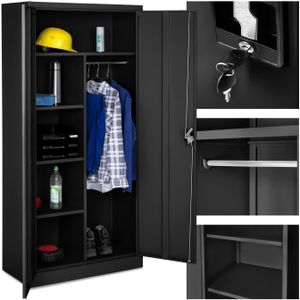 Lockerkast - Zwart - 6 Vakken - Hanggedeelte - 80 cm - Staalplaatconstructie