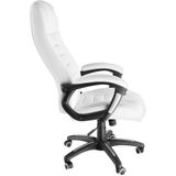 tectake® Bürostuhl, 360° drehbar und stufenlos höhenverstellbar, dicke Polsterung mit Kunstlederbezug, einstellbare Wippfunktion