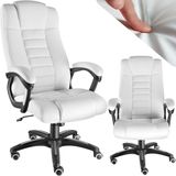 tectake® - Luxe directie bureaustoel burostoel kantoorstoel - kunstleer - wit - 404390
