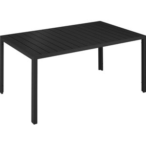 Aluminium Tuintafel Bianca In Hoogte Verstelbaar 150x90x74,5cm - Zwart/Zwart