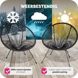 tectake® 2er Set Gartenstuhl, Retro-Design im Acapulco-Stil, filigranes Gestell, Belastbarkeit 120 kg, 70,5 x 69 x 78 cm