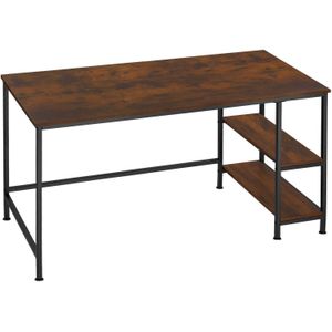 Tectake® - Bureau Canton - Werkplek - Bureau met Opbergruimte - Industrieel Donkerbruin - 404423