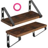 tectake® - 3 Wandplanken Cowell industrieel donkerbruin - 404429