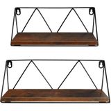 tectake® 2er Set Wandregal, Industrial Style, Belastbarkeit je Regal 15 kg, Tiefe 13 cm