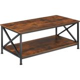 Tectake - Salontafel Bijzettafel Pittsburgh Industrieel Donkerbruin - 100 X 55 X 45,5 cm - 404437