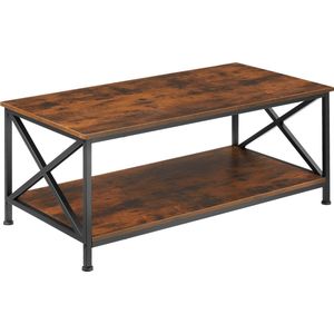 Tectake - Salontafel Bijzettafel Pittsburgh Industrieel Donkerbruin - 100 X 55 X 45,5 cm - 404437