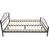 tectake® Metallbett, robustes Stahlgestell, bodenschonende Kunststoffkappen, 140 x 200 cm