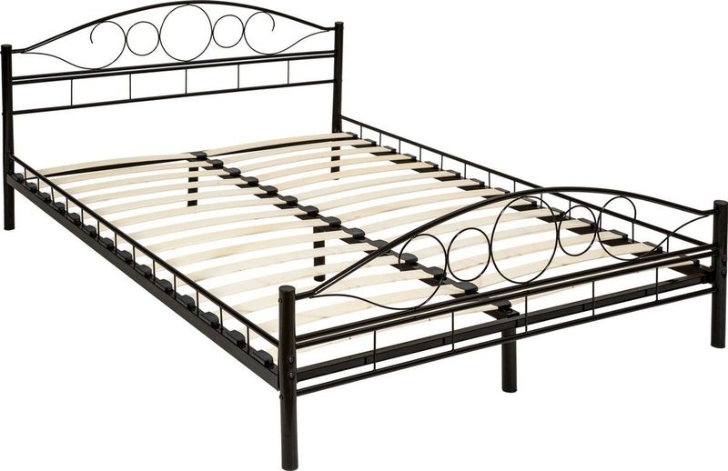 tectake Bettgestell Metallbett, robustes Stahlgestell