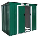 Tuinhuis met Hellend Dak 213x130x173cm - Groen/Wit