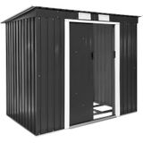 Tuinhuis met Hellend Dak 213x130x173cm - Grijs/Wit