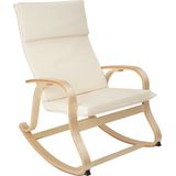 tectake - Schommelstoel Roca fauteuil - berkenhout - beige - 404523