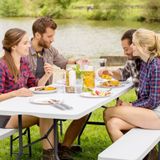 tectake - Campingtafelset - picknicktafelset campingmeubel set- wit - 404527