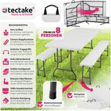 tectake Campingtisch Panja (1-St., 3 tlg), Kompakte Campinggarnitur zum Zusammenklappen