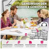 tectake Campingtisch Panja (1-St., 3 tlg), Kompakte Campinggarnitur zum Zusammenklappen