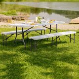 tectake - Campingtafelset, campingtafel met banken, campingmeubelset - zwart - 404528