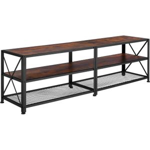 tectake TV-meubel - 161 cm, Industrieel hout donker, rustiek - 404543 - bruin Massief hout 404543